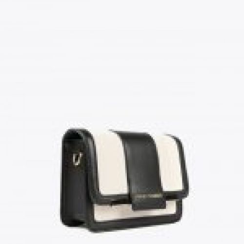 bandolera bicolor combinada black ecru lola4