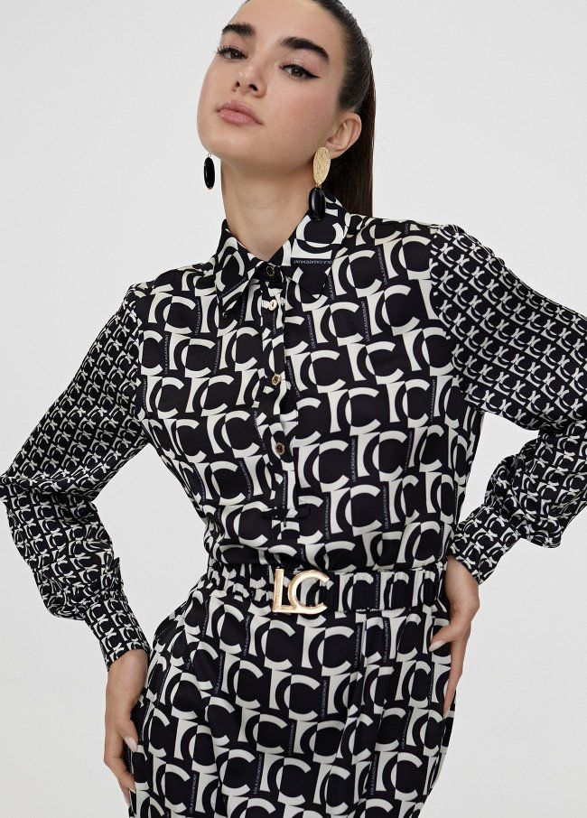 camisero monograma black and white lola