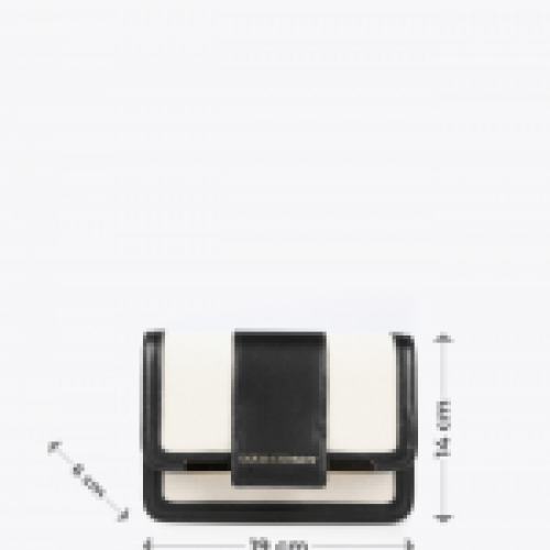 bandolera bicolor combinada black ecru lola5
