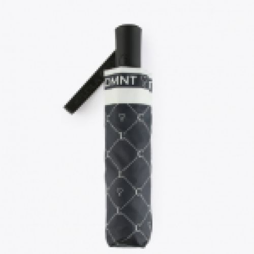 Paraguas con estampado micro logotipo combinado en blanco y negro, de Lola Casademunt