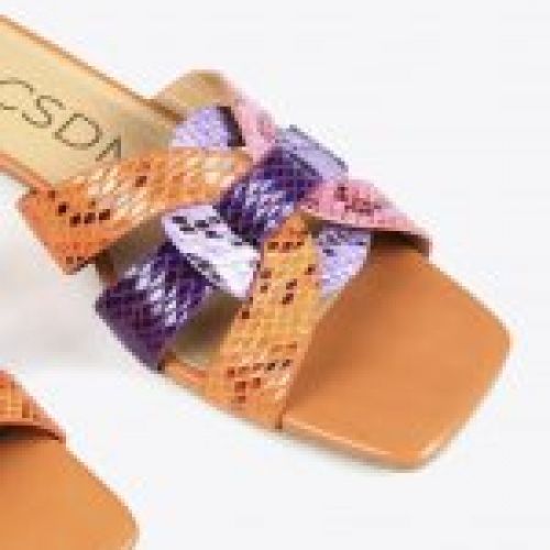 SANDALIA PLANA SNAKE PRINT MULTICOLOR DE LOLA CASADEMUNT