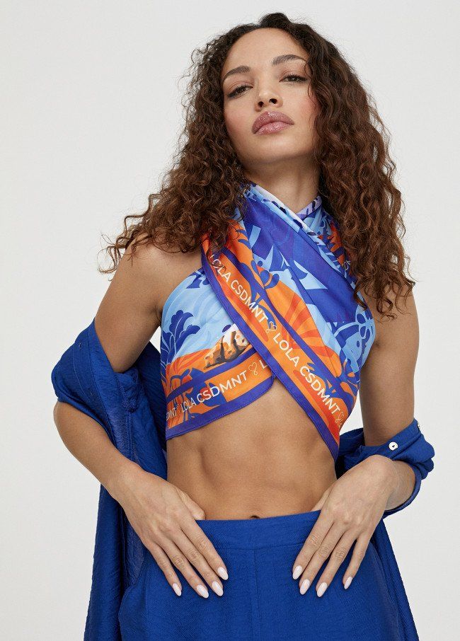 panuelo leopardo azul naranja lola4