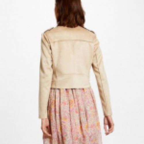 Cazadora perfecto en color beige, en ante sintético, de Morgan de Toi