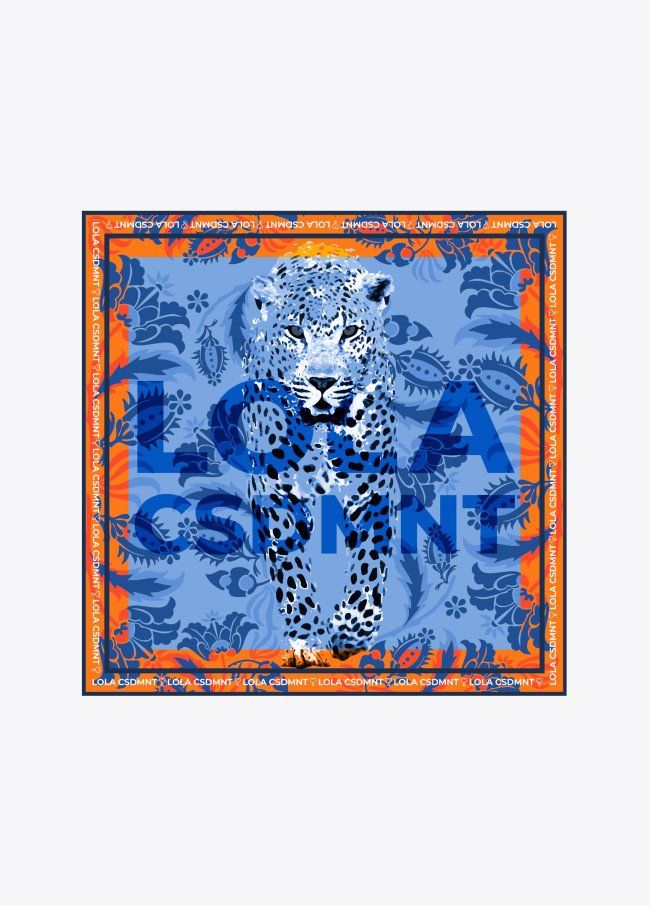 panuelo leopardo azul naranja lola