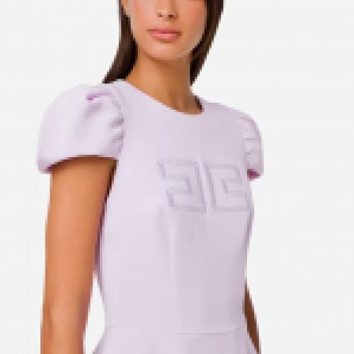 Vestido muñeca en color violeta con detalle logotipo bordado, de Elisabetta Franchi