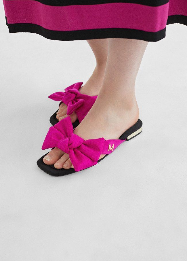 sandalia plana lazo rosa lola5