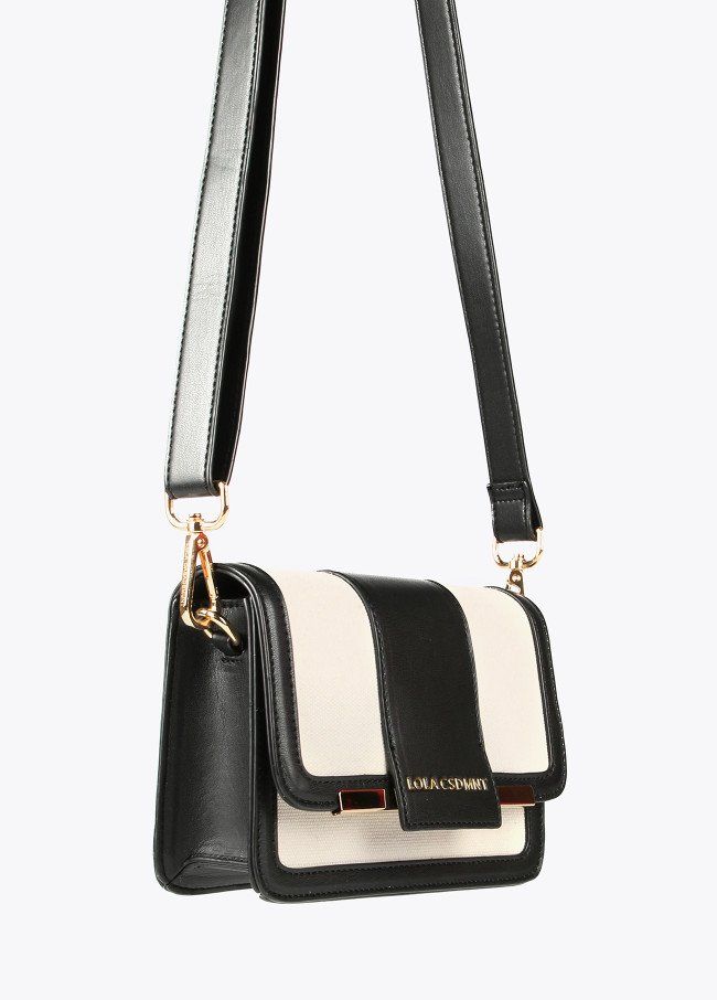 bandolera bicolor combinada black ecru lola