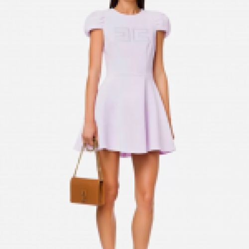 Vestido muñeca en color violeta con detalle logotipo bordado, de Elisabetta Franchi