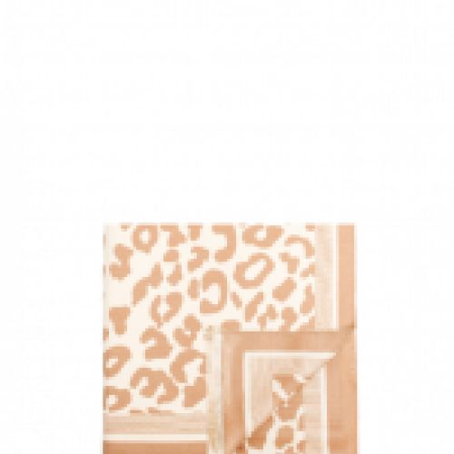 Pañuelo grande de lana con estampado animal print en color beige y crudo, de Rinascimento