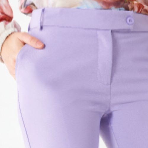 PANTALÓN DE CREPE ELÁSTICO MALVA DE RINASCIMENTO