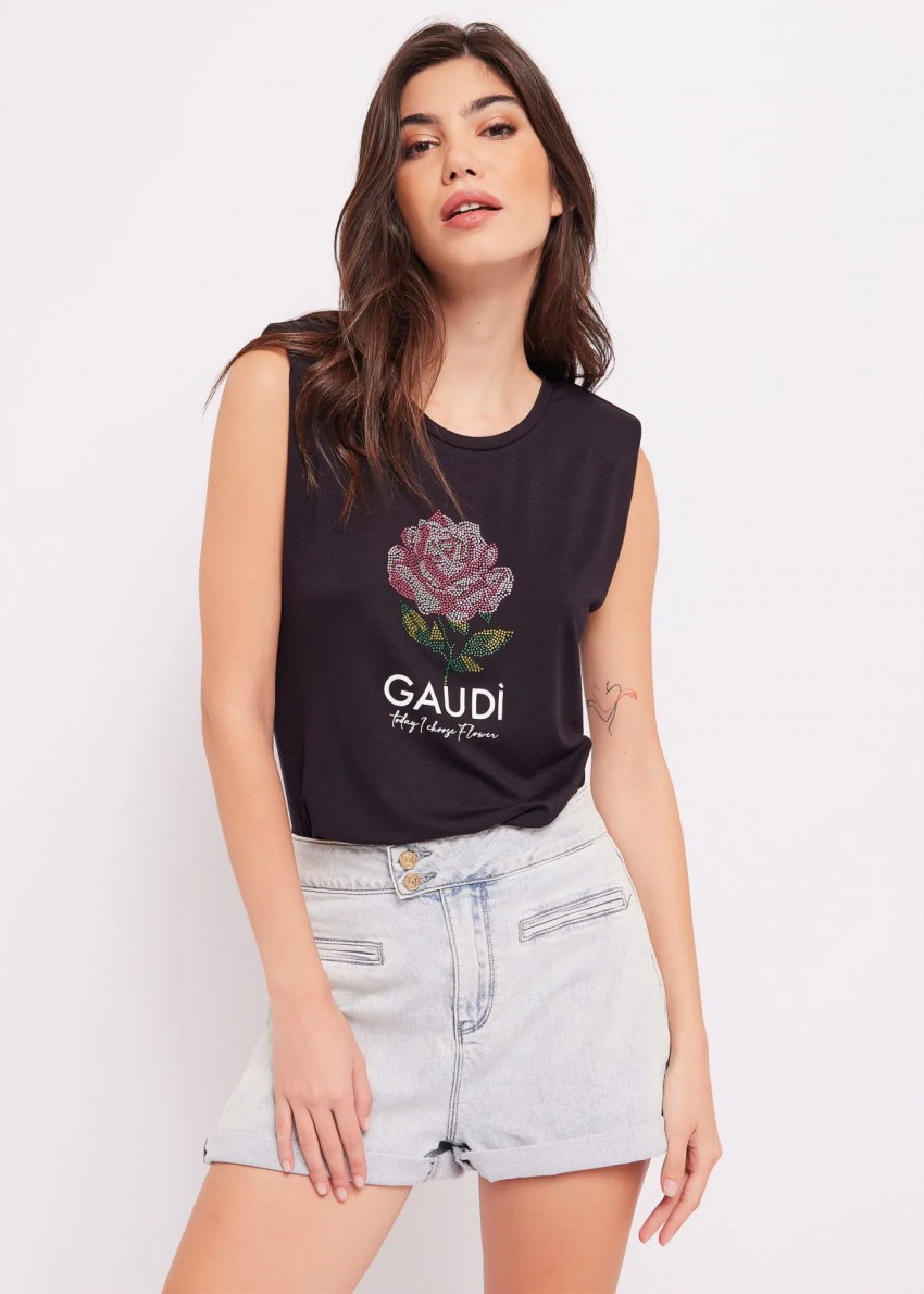 camiseta rose black gaudi