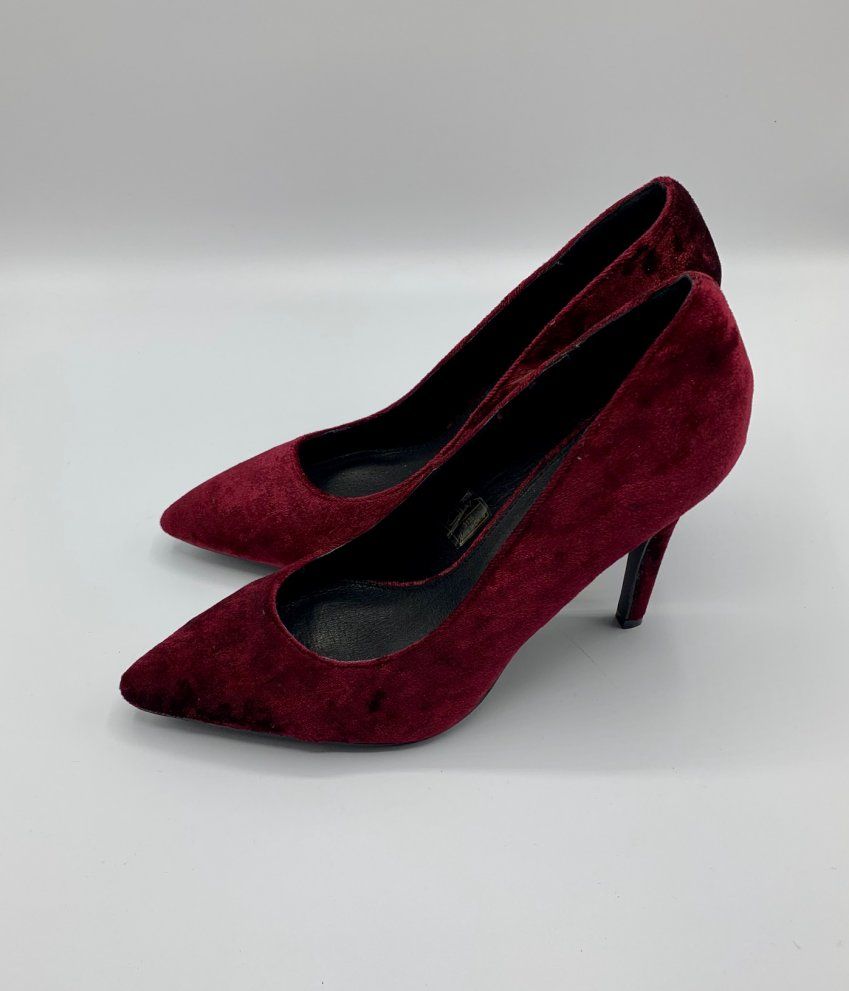 STILETTO TERCIOPELO GRANATE MORGAN DE TOI