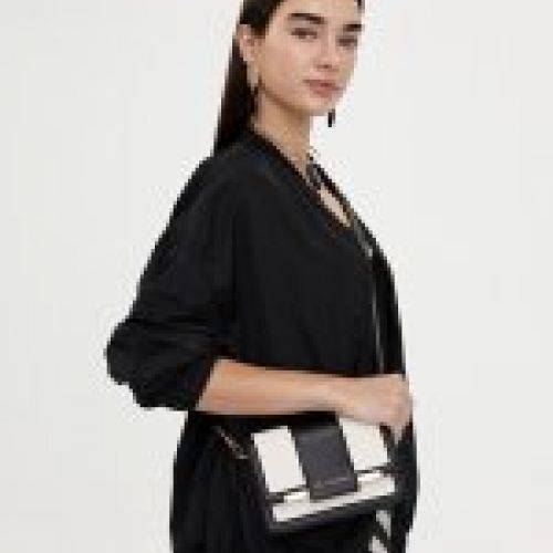 bandolera bicolor combinada black ecru lola2