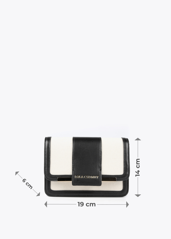 bandolera bicolor combinada black ecru lola5