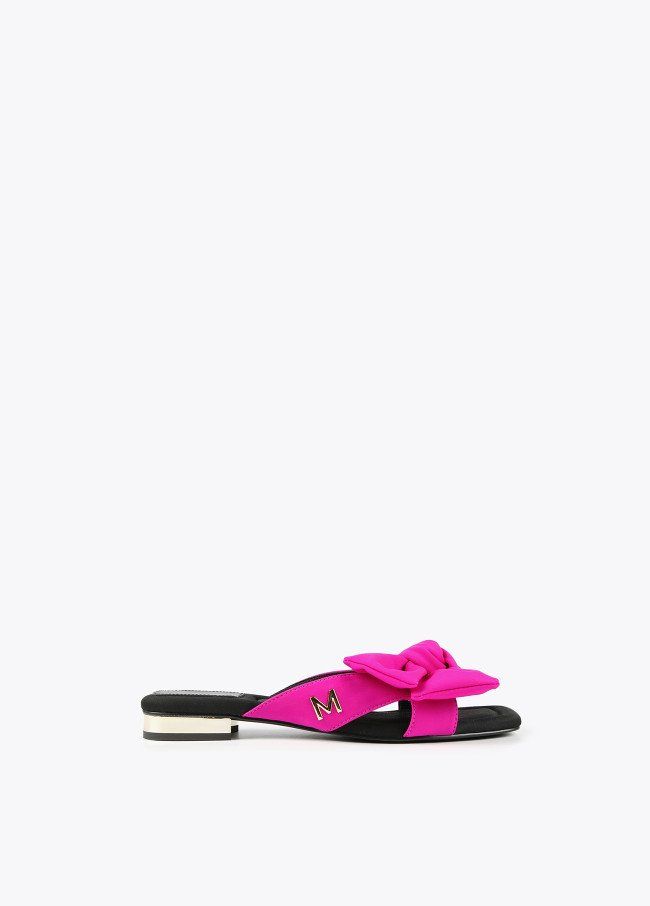 sandalia plana lazo rosa lola