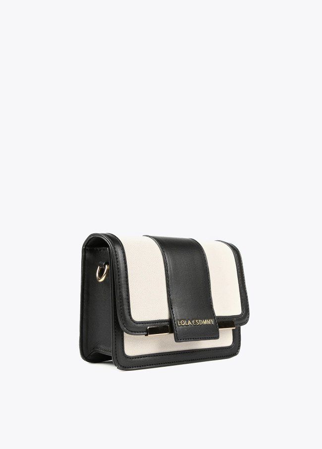bandolera bicolor combinada black ecru lola4
