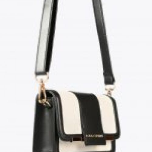 bandolera bicolor combinada black ecru lola