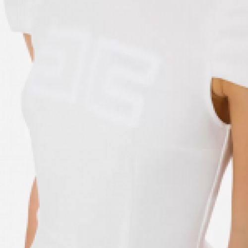 Vestido muñeca en color blanco con detalle logotipo bordado, de Elisabetta Franchi