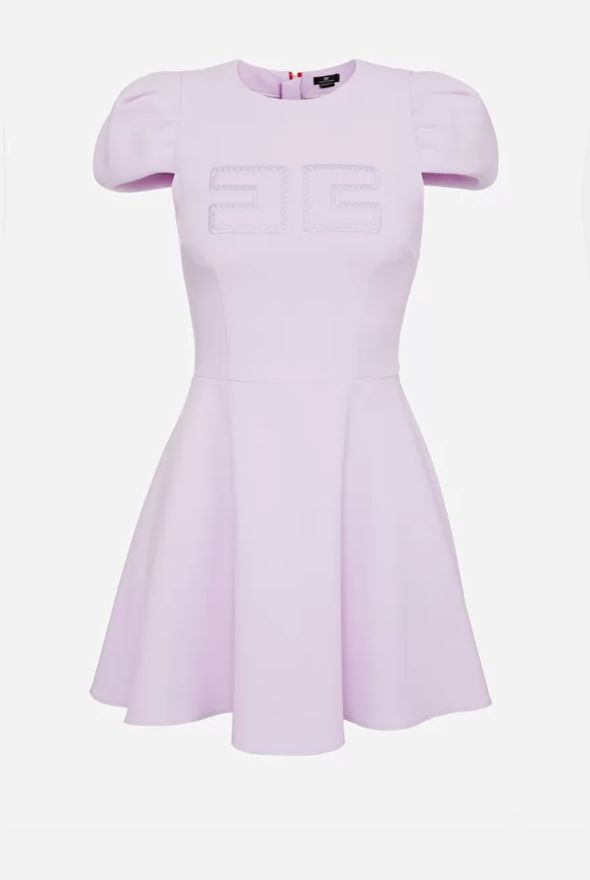 Vestido muñeca en color violeta con detalle logotipo bordado, de Elisabetta Franchi