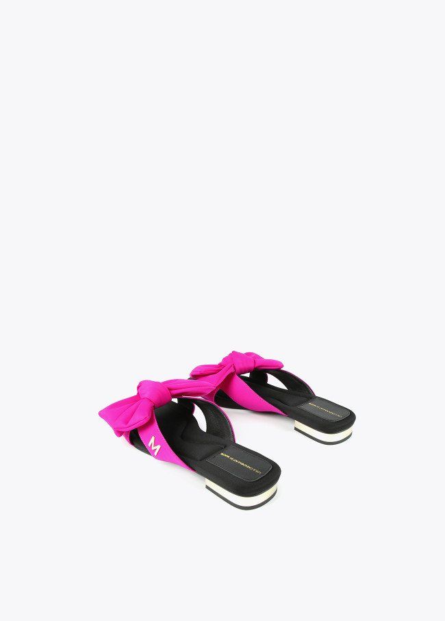 sandalia plana lazo rosa lola4