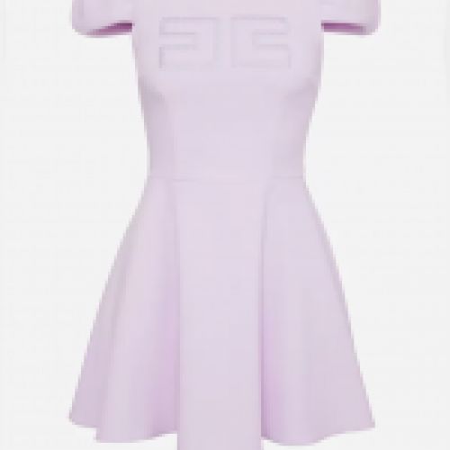 Vestido muñeca en color violeta con detalle logotipo bordado, de Elisabetta Franchi