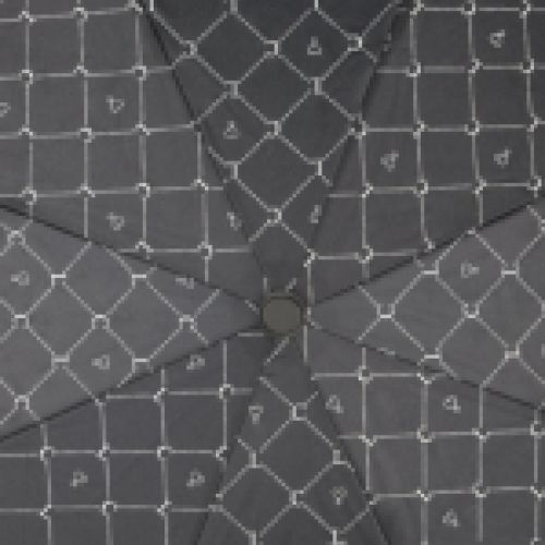 Paraguas con estampado micro logotipo combinado en blanco y negro, de Lola Casademunt