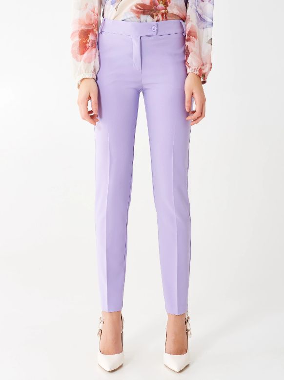 PANTALÓN DE CREPE ELÁSTICO MALVA DE RINASCIMENTO