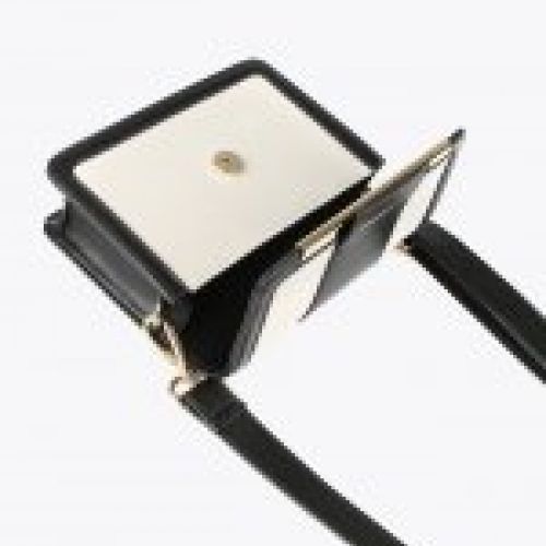 bandolera bicolor combinada black ecru lola3