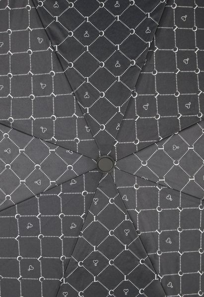 Paraguas con estampado micro logotipo combinado en blanco y negro, de Lola Casademunt