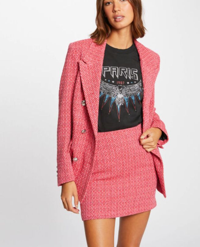 Falda de tweed en color rosa, de Morgan de Toi