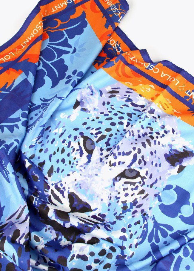 panuelo leopardo azul naranja lola2